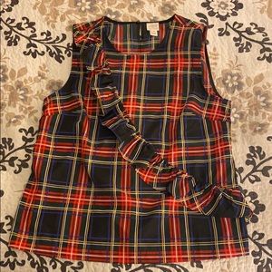 Holiday Plaid Shell by J. Crew, Size 10